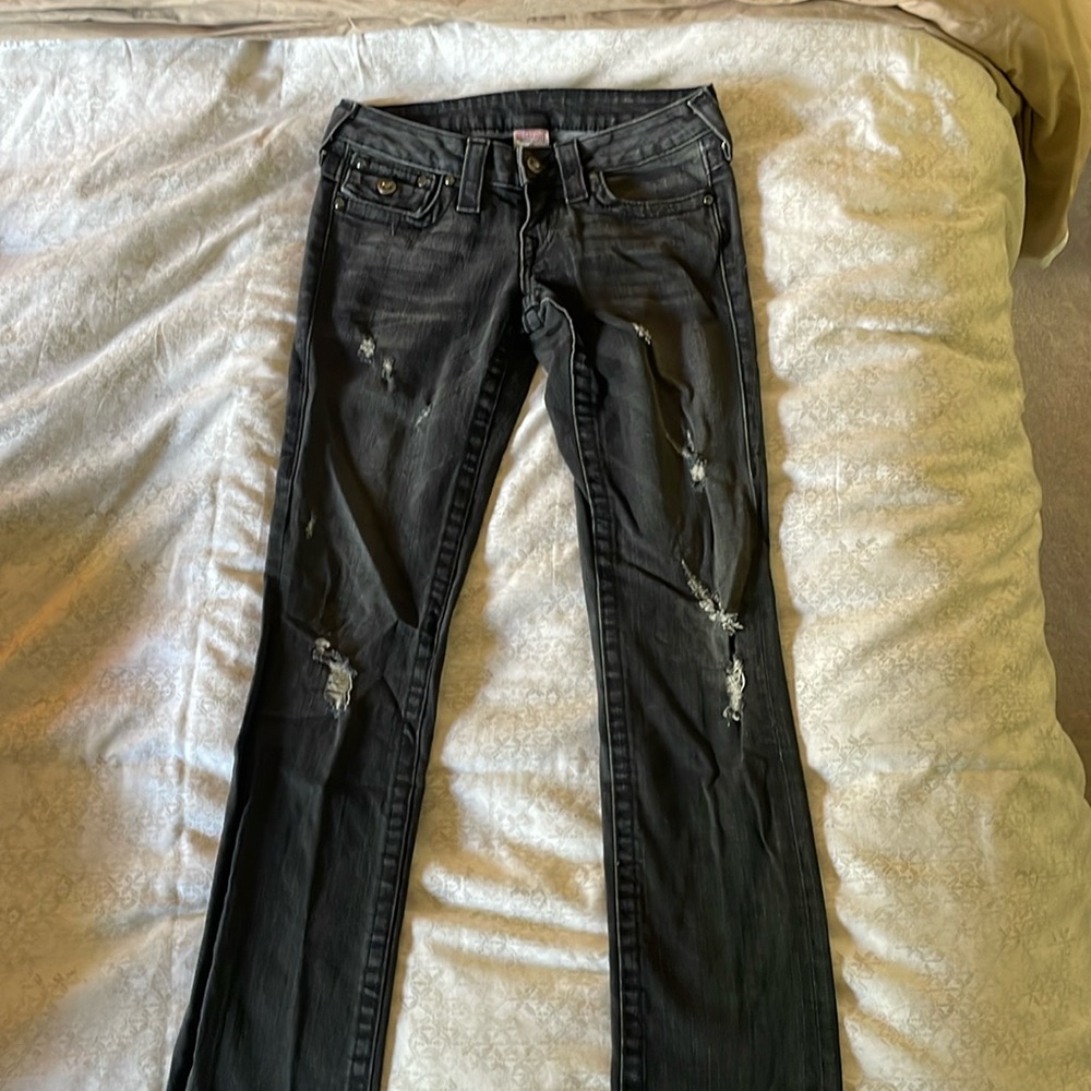 True religion, vintage, low rise, Section Disco Billy with black crystals